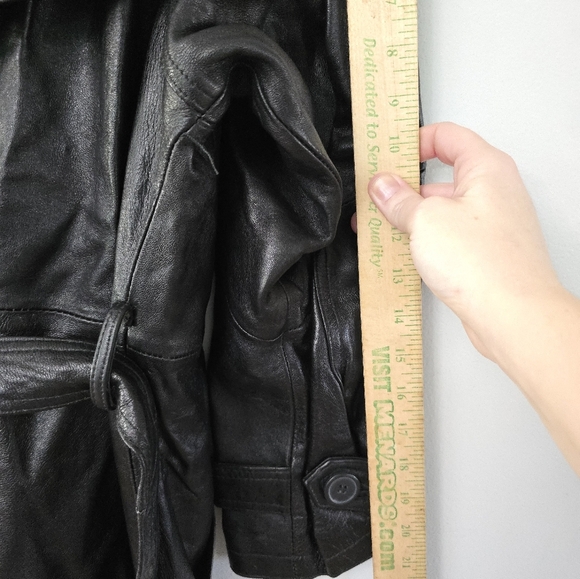 Vintage D.A.N.Y. Leather Jacket Black With Belt Size Large - Picture 15 of 16